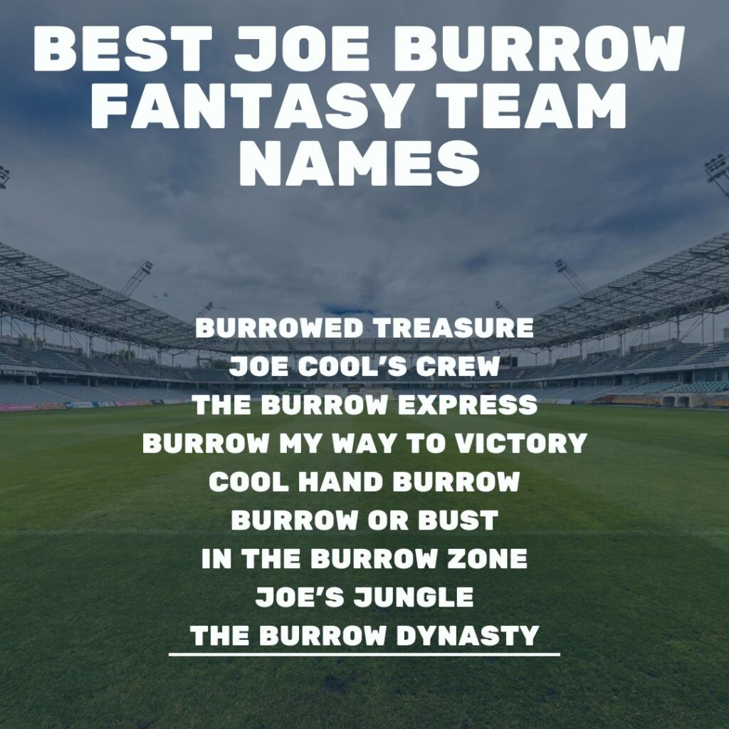 Best Joe Burrow Fantasy Team Names