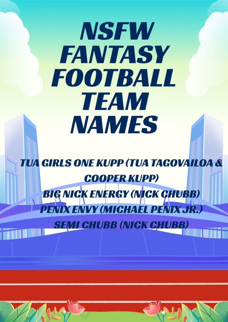NSFW Fantasy Football Team Names