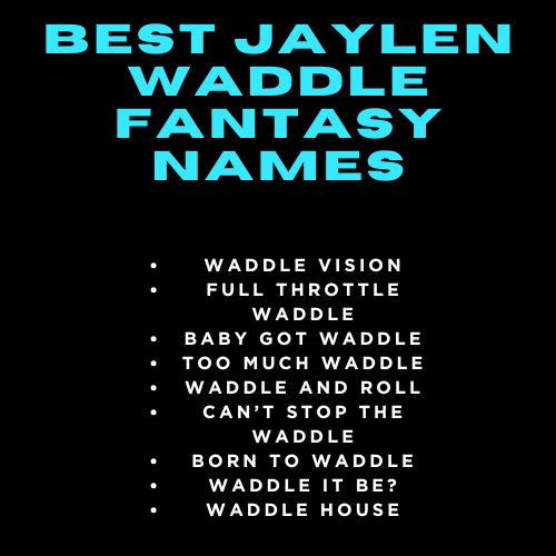 Best Jaylen Waddle Fantasy Names