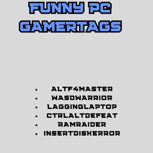Funny PC Gamertags