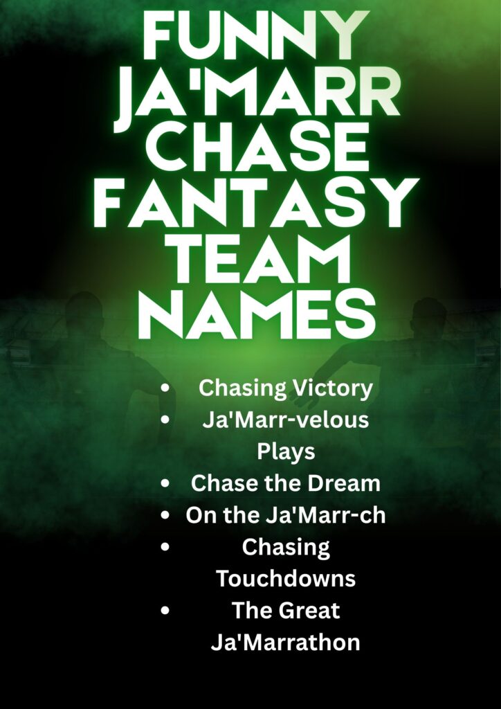 Funny Ja'Marr Chase Fantasy Team Names
