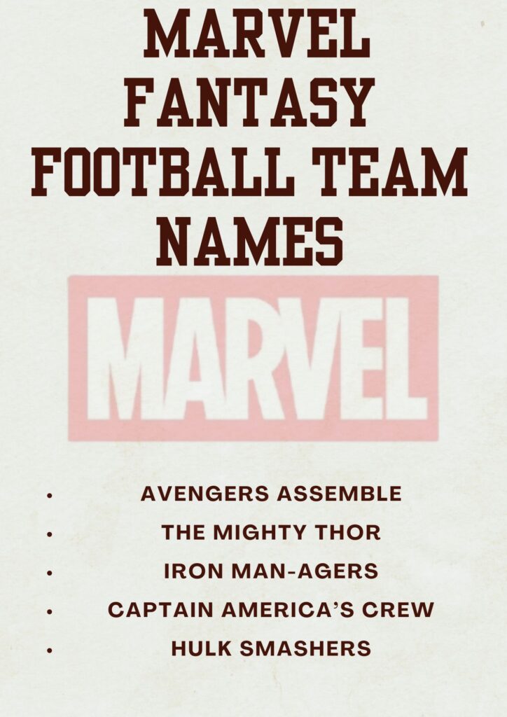 Marvel Fantasy Football Team Names