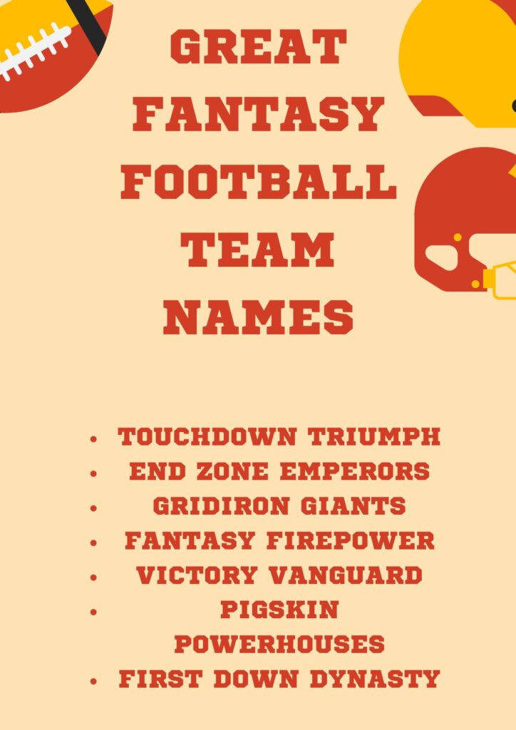 Great Fantasy Football Team Names