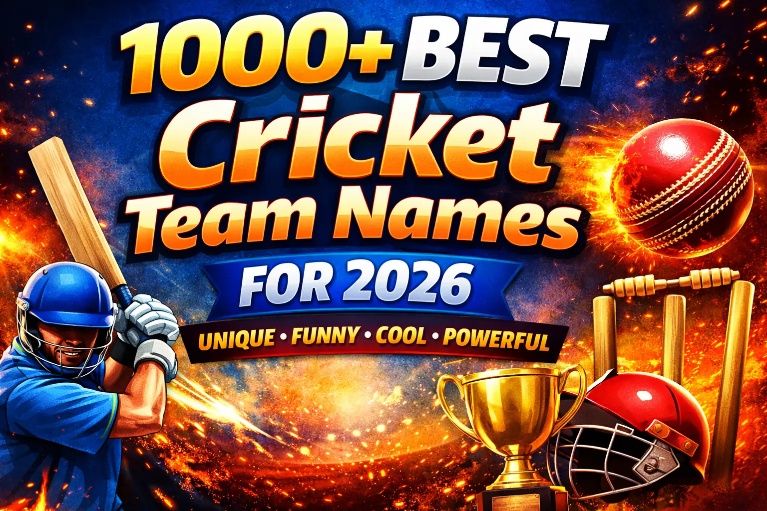 1000+ Best Cricket Team Names for 2026 – Unique, Funny, Cool & Powerful